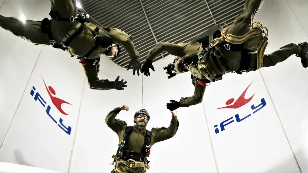Three people in military gear