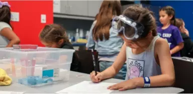 kids learning in lab
